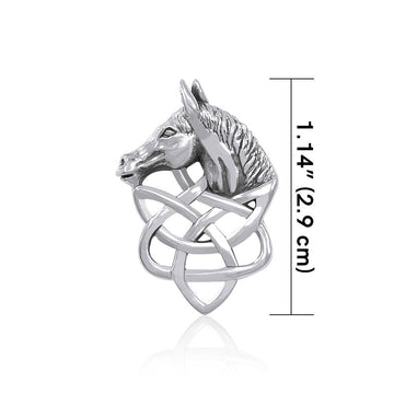 Silver Horsehead Knotwork Pendant TPD360 - Jewelry